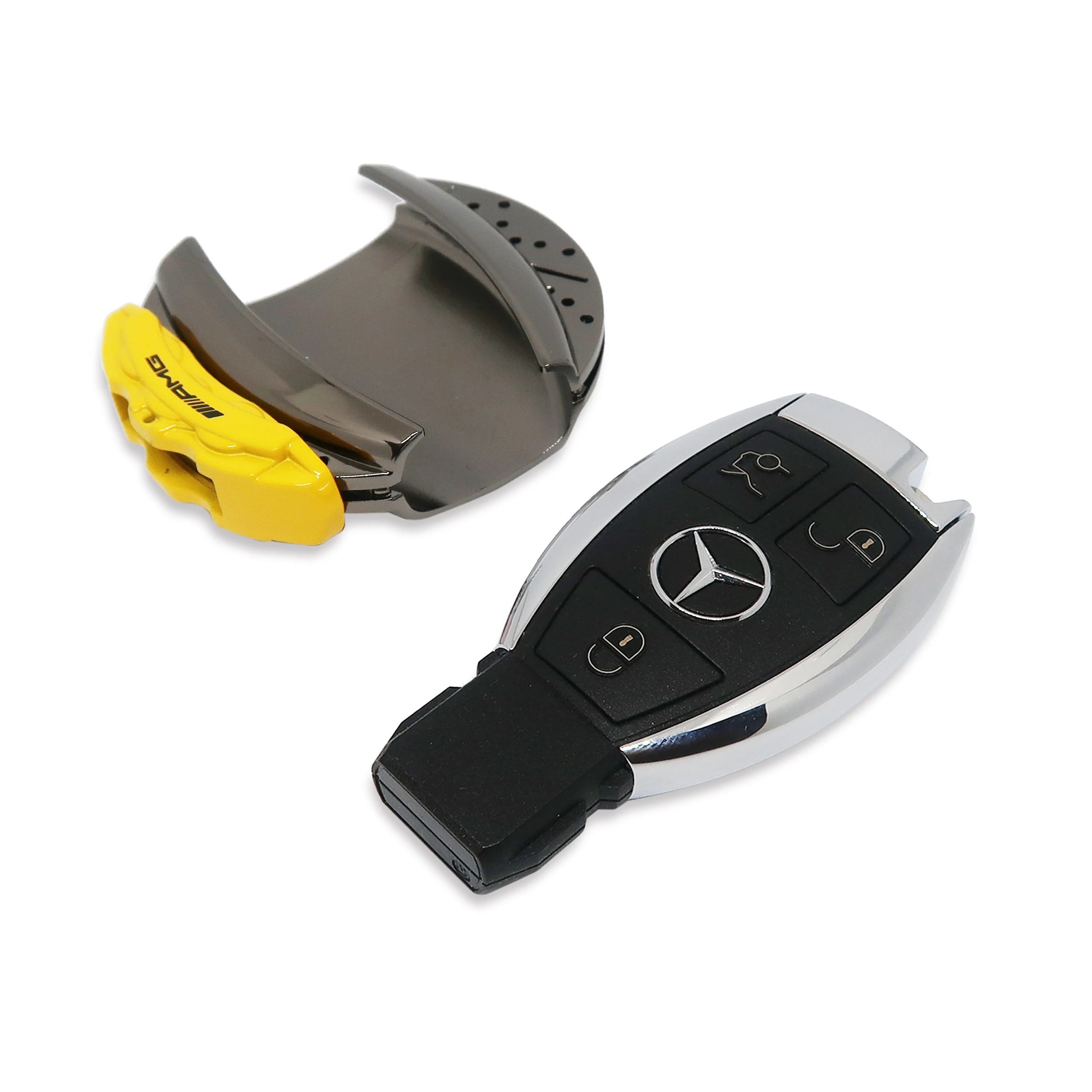 🏎️ AMG Yellow Brake Caliper Design Mercedes Key Case *Keyless only* - Image 3