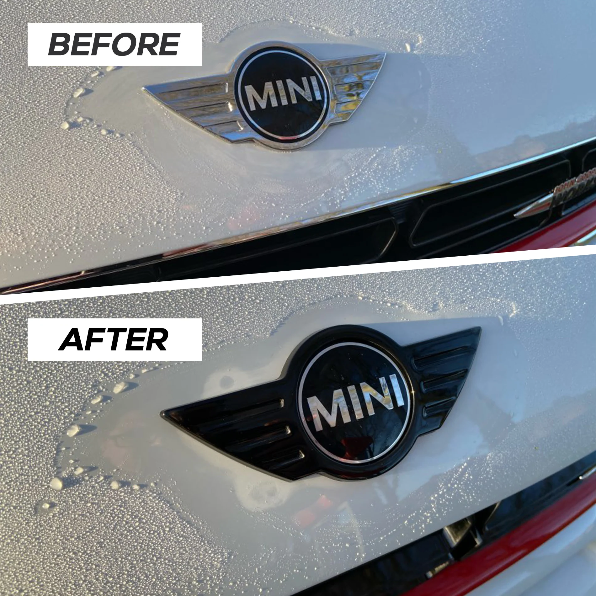 MINI DECHROME LOGO EMBLEM FOR GEN 2 & 3 (PIANO BLACK)